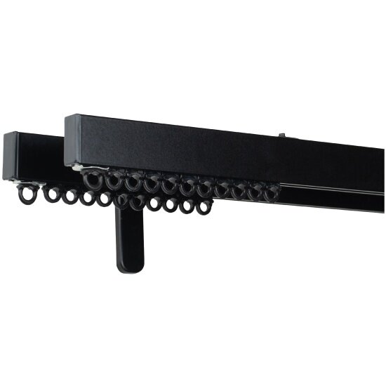 Карниз Arttex Facile standard стеновой двухрядный 300 см черный (составной)