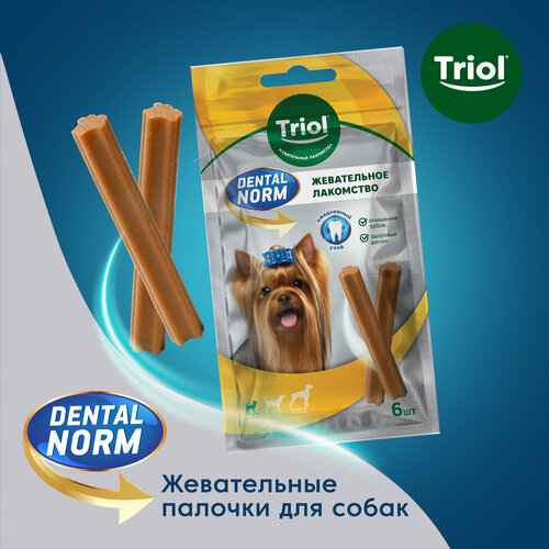 Лакомства для собак мелких пород Triol Палочки жевательные, 90г (уп.6шт.) серия Dental Norm