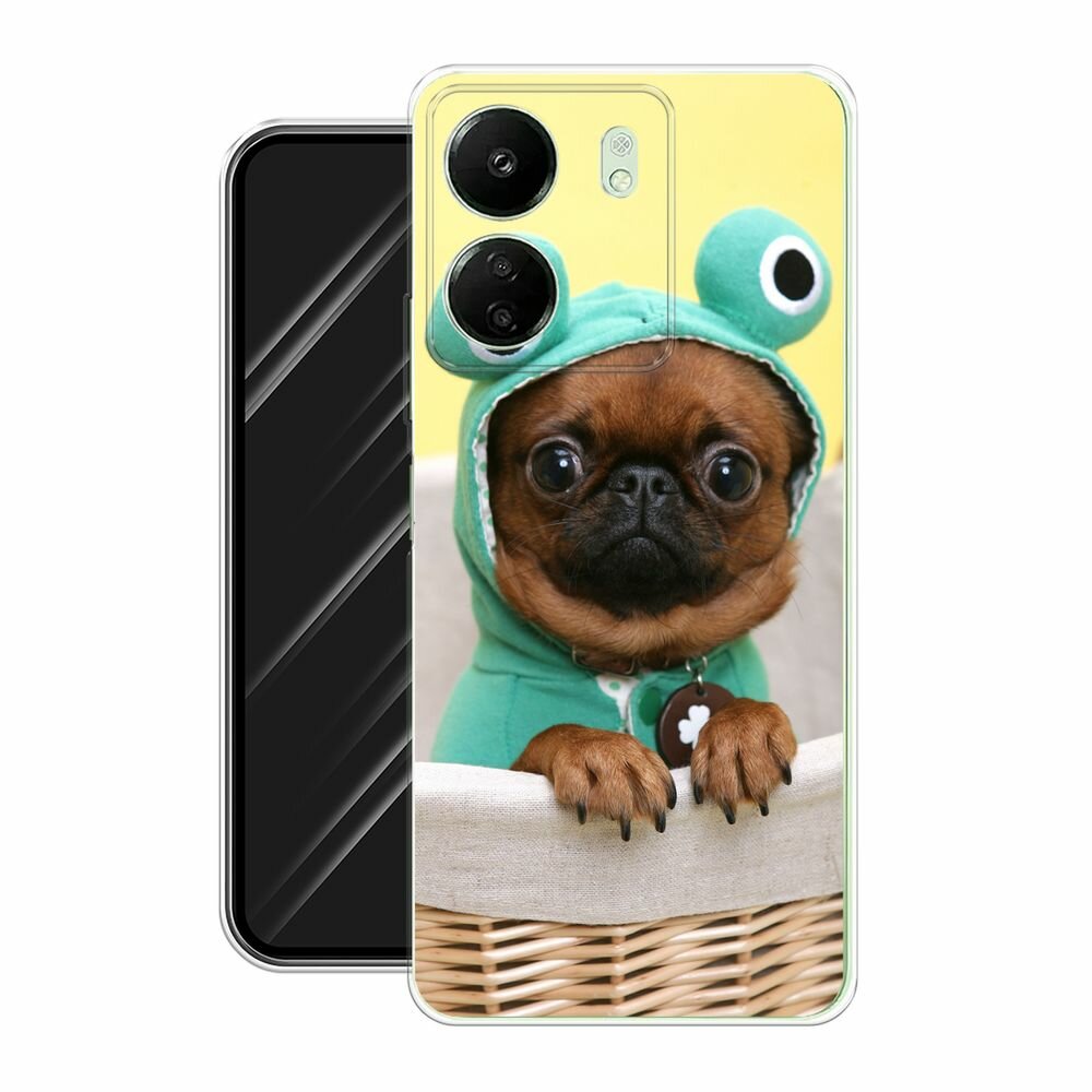 Чехол на Xiaomi Redmi 13C/Poco C65 / Сяоми Редми 13C/Поко С65 с принтом "Собачка в шапке лягушки" — фото 1