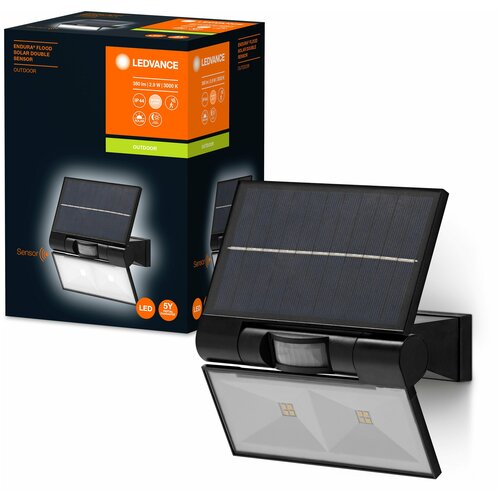 ENDURA FLOOD SOLAR Double 2,9W 380lm 3000K IP54 сенсор - уличный ночник(солнечная батарея) LEDVANCE