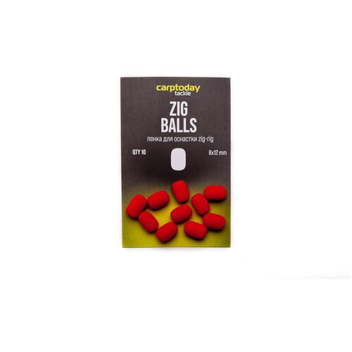 Пенка для оснастки зиг риг Carptoday Tackle Zig Balls Red, красные пенка плавающая gardner zig rig foam red 12 шт в упаковке