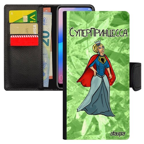 фото Чехол книжка на телефон redmi 6a, "суперпринцесса" супергерой смешной utaupia