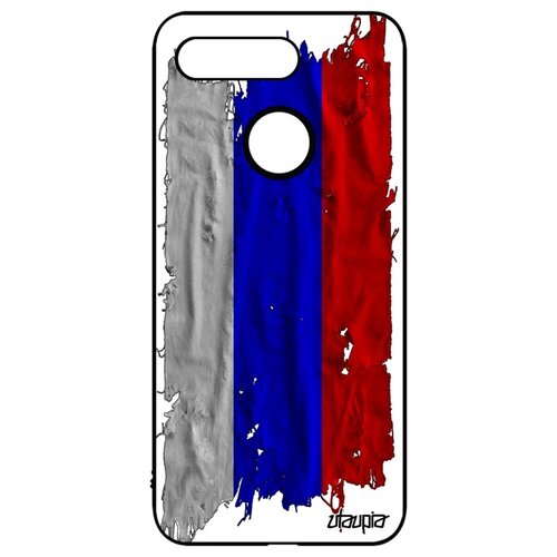 фото Чехол для мобильного honor v20 / view 20, "флаг россии на ткани" страна государственный utaupia