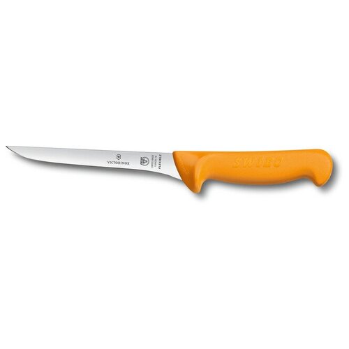 Нож обвалочный VICTORINOX Swibo с изогнутым узким гибким лезвием из нержавеющей стали, 13 см, рукоять жёлтого цвета (5.8409.13)