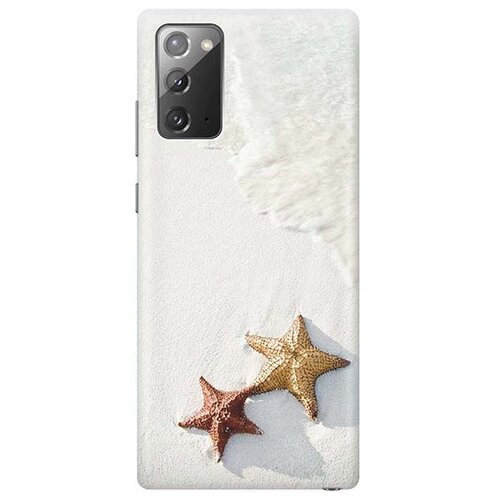 фото Ультратонкий силиконовый чехол-накладка для samsung galaxy note 20 с принтом "две морские звезды" gosso