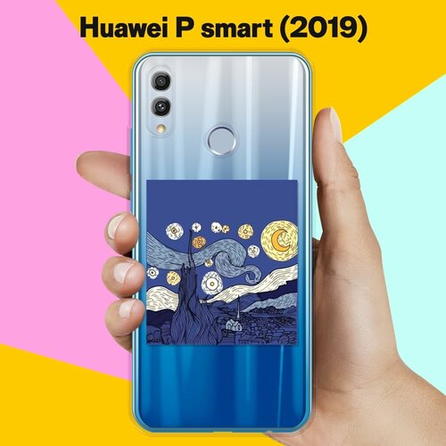 силиконовый чехол медведь с коктейлем на huawei p smart 2019 Силиконовый чехол Ночь на Huawei P Smart (2019)