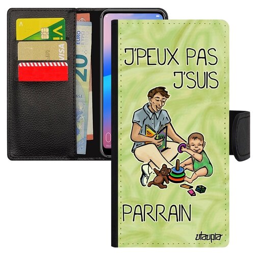 фото Чехол книжка на телефон хуавей p20 про оригинальный дизайн не могу - стал крестным! шутка отец utaupia