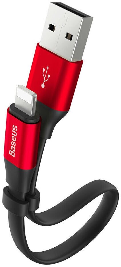 Кабель USB Baseus Nimble Portable Lightning 23см CALMBJ-B91, черный с красным