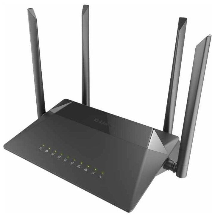 Wi-Fi роутер D-Link DIR-825/RU/R, AC1200, черный