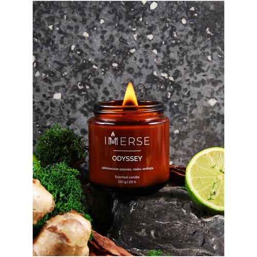 Подарочная свеча ароматическая из кокосового воска с деревянным фитилем 110 гр. аромат 