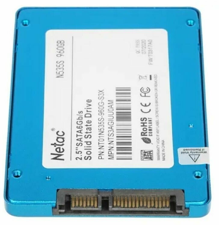 Внутренний SSD Netac 960GB N535S, SATA-III, R/W - 560/520 MB/s, 2.5", 3D NAND - фотография № 13