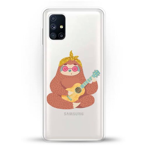 фото Силиконовый чехол лама с гитарой на samsung galaxy m51 andy & paul