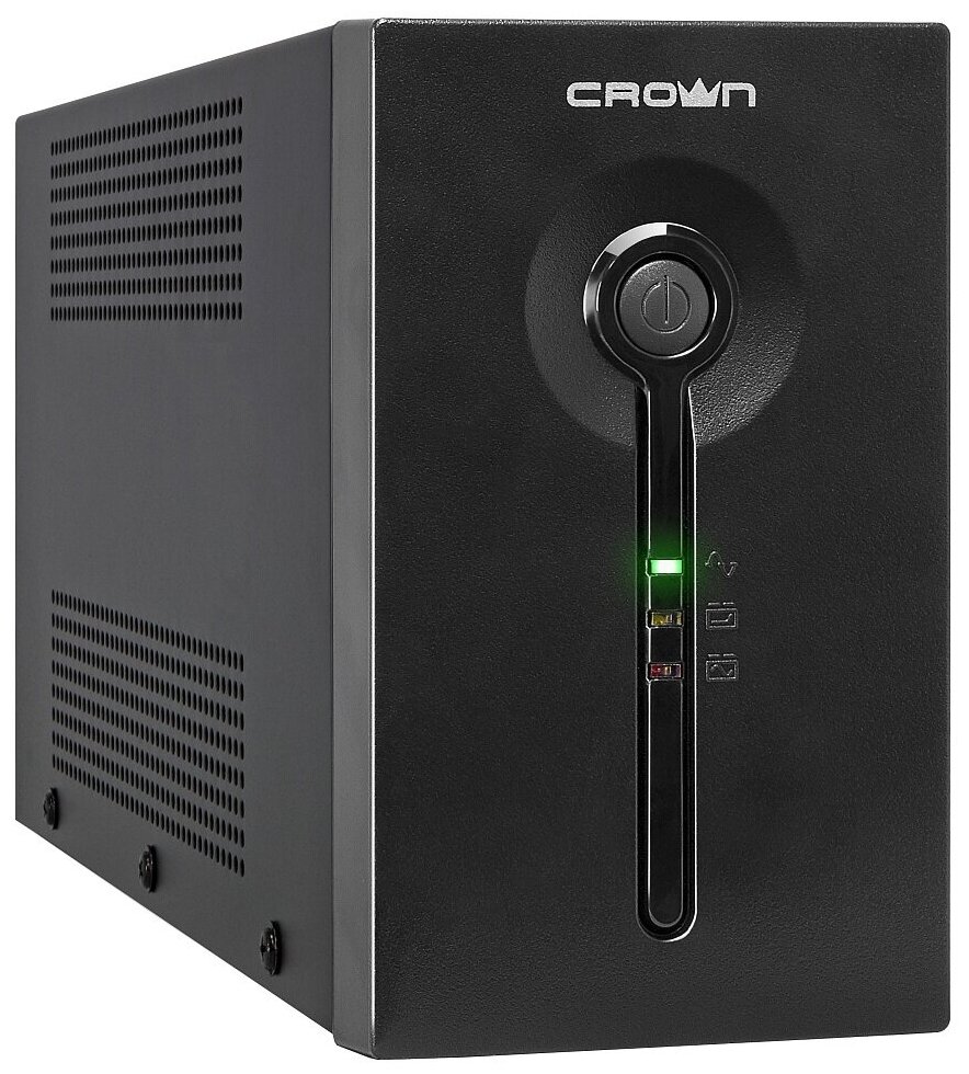 ИБП CROWN CMU-SP650EURO USB 650VA, металл, 1x12V/7AH, розетки 2*EURO, RJ11/45, порт USB