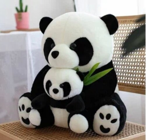 Мягкая игрушка плюшевая Панда с малышом 50 см