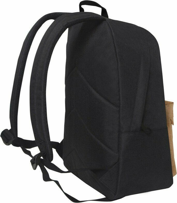 Рюкзак TORBER GRAFFI, черный с карманом коричневого цвета, полиэстер меланж, 42 х 29 x 19 см TORBER MR-T8965-BLK-BRW