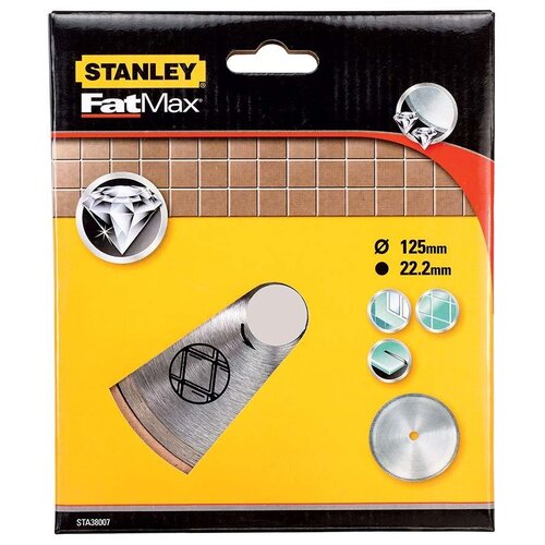 Алмазный диск сплошной по плитке STANLEY STA38007, 125x22.2