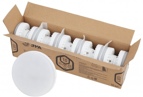 ЭРА LED GX-10W-865-GX53 R (диод таблетка 10Вт хол GX53 (10-PACK))