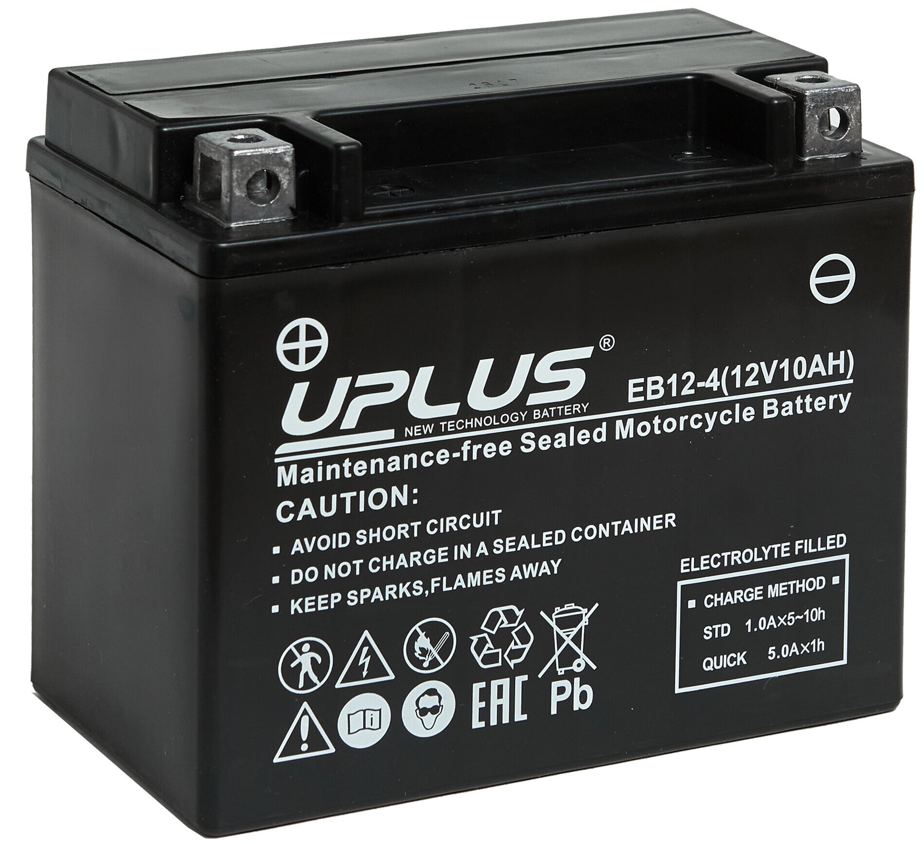 Аккумуляторная батарея мото Leoch UPLUS High Performance EB12-4, 10 Ач (YTX12)