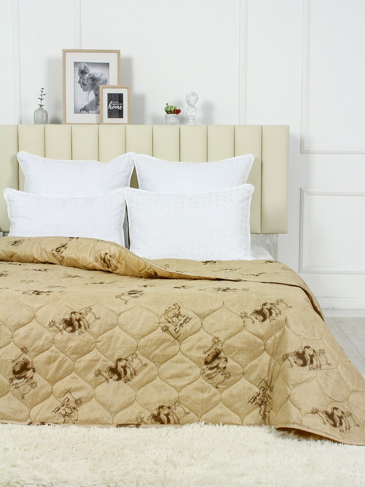 Одеяло "Верблюжья шерсть" облегченное, Евро размер, в полиэстере, плотность 150 г/м2 - фотография № 3