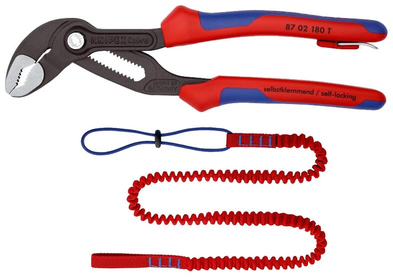 Клещи Knipex 87 02 180 T BK со страховочным креплением 180 мм