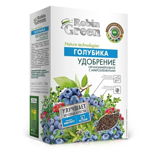 Удобрение Robin Green органоминеральное. Голубика, 1 л, 1 кг, 1 уп. удобрение robin green луковичные цветы 1 кг 1 уп