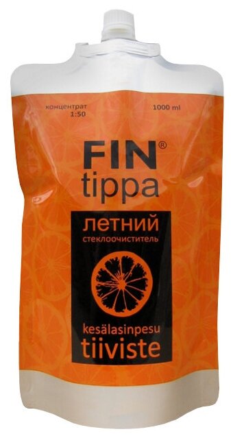 Концентрат стеклоомывателя fin tippa летний 1л дой-пак апельсин