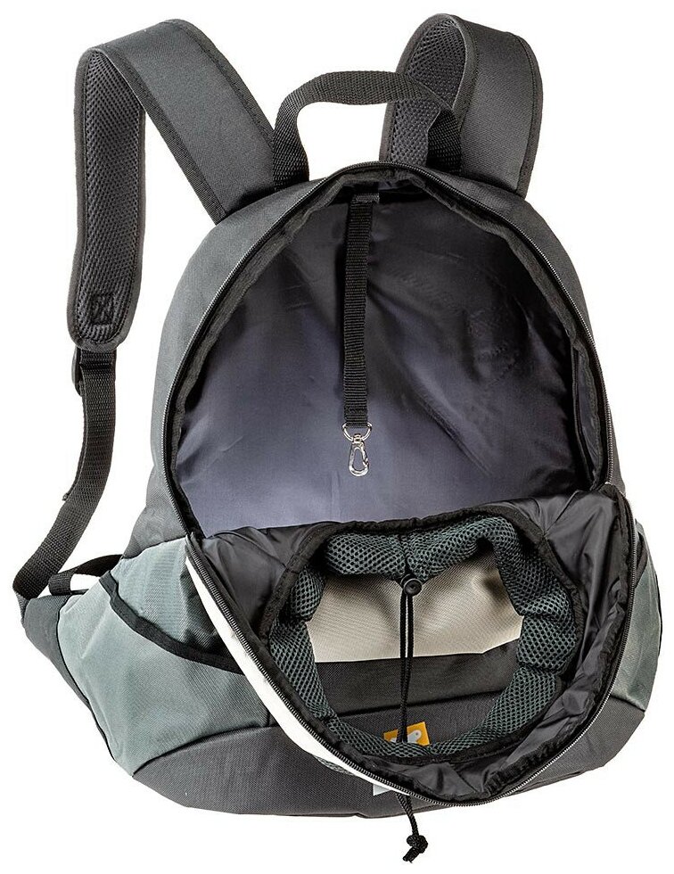 Рюкзак для переноски собак, KANGOO, размер SM, серый, полиэстэр, 37 х 16 х 36,5 см - фотография № 2