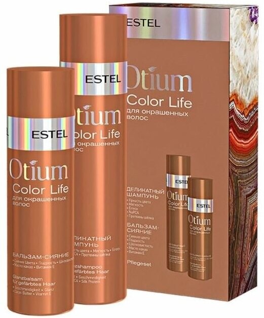 Набор Estel Professional Otium Color Life Set для окрашенных волос, Набор: шампунь, 250 мл + бальзам, 200 мл
