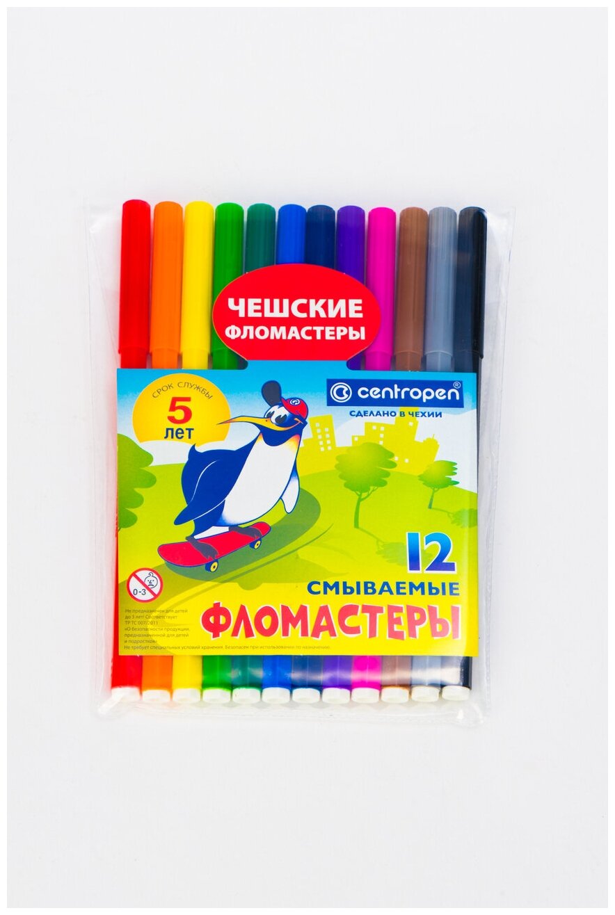 Фломастеры Centropen Пингвины 12 цветов - фото №13