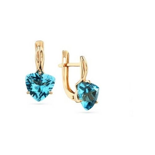 Серьги MAGIC STONES, красное золото, 585 проба, топаз