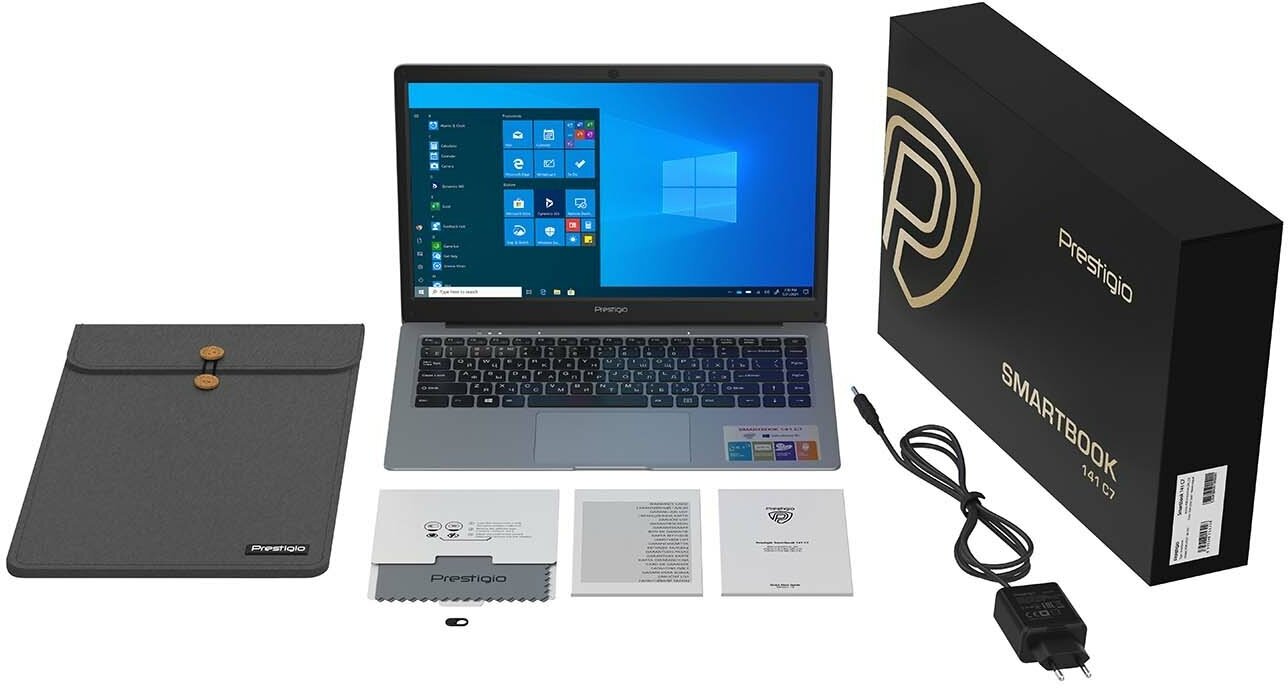 Ноутбук Prestigio Smartbook 141 C7 (1366x768 Intel Celeron 11 ГГц RAM 4 ГБ eMMC 128 ГБ Win10 Home)