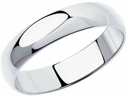 Кольцо обручальное кольцо из серебра 94110001, серебро, 925 проба, родирование, размер 15, серебряный