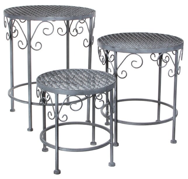 фото Edelman Комплект кофейных столиков Триббиани, 3 шт, серый 1011806