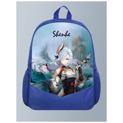 фото Голубой рюкзак с принтом игры геншин genshin impact, шаньхэ, рпг - 16 brutbag
