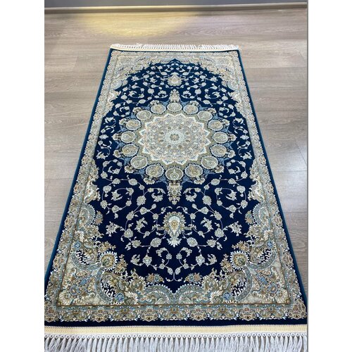 Иранский прикроватный коврик, 0.8 х 1.5 м, Прямоугольный , Blue