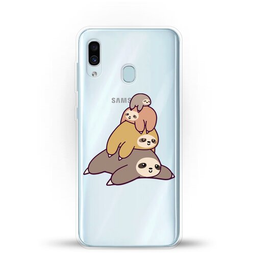 фото Силиконовый чехол 4 ленивца на samsung galaxy a30 andy & paul