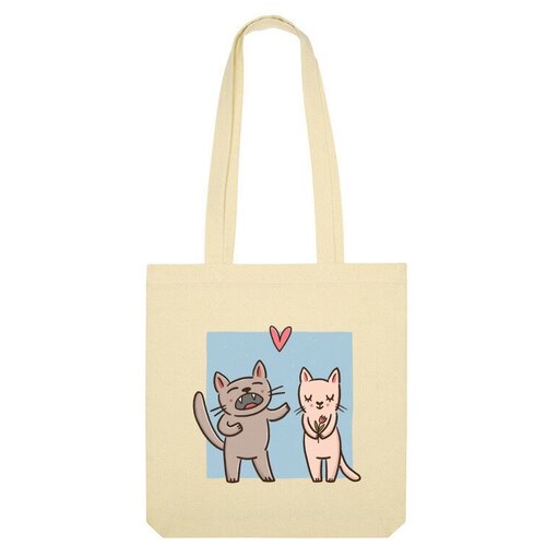 Сумка шоппер Us Basic, бежевый мужская футболка мартовские коты и любовь кот поет серенаду l синий