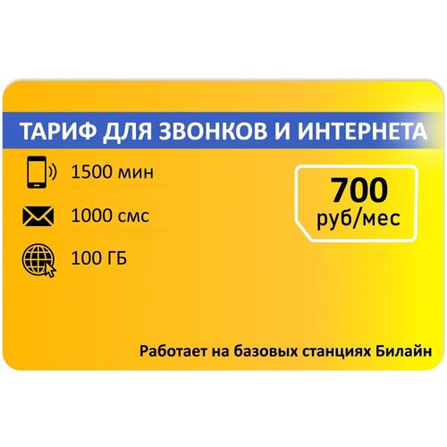 Тариф для звонков 1500мин 1000смс и 100гб абон плата 700р ручка поплавок желтый