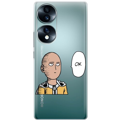 Силиконовый чехол с принтом One Punch Man Ok для Honor 70 / Хонор 70 силиконовый чехол с принтом one punch man ok для honor 70 хонор 70