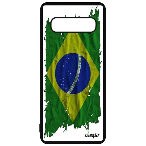 фото Чехол для мобильного galaxy s10 plus, "флаг бразилии на ткани" страна патриот utaupia