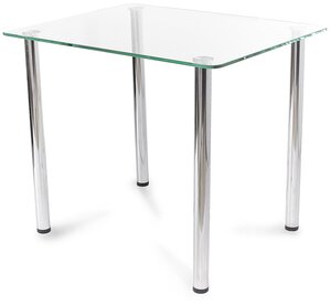 Стеклянный стол для кухни Эдель 10 прозрачный/хром (800х600)