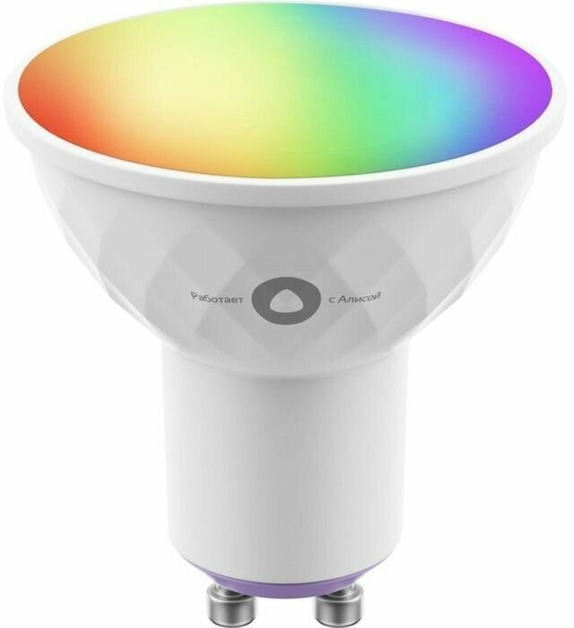 Умная лампа Яндекс, работает с Алисой, светодиодная, цветная, 4.9 вт, 400 Лм, G10, 220 В