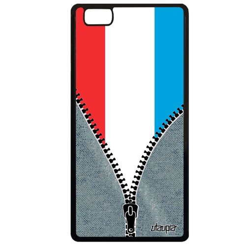 фото Чехол на мобильный p8 lite 2015, "флаг люксембурга на молнии" страна патриот utaupia