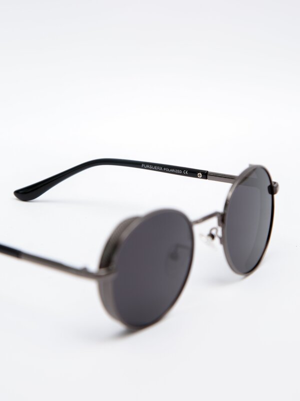 Солнцезащитные очки , круглые, оправа: металл, ударопрочные, поляризационные, с защитой от УФ, для мужчин