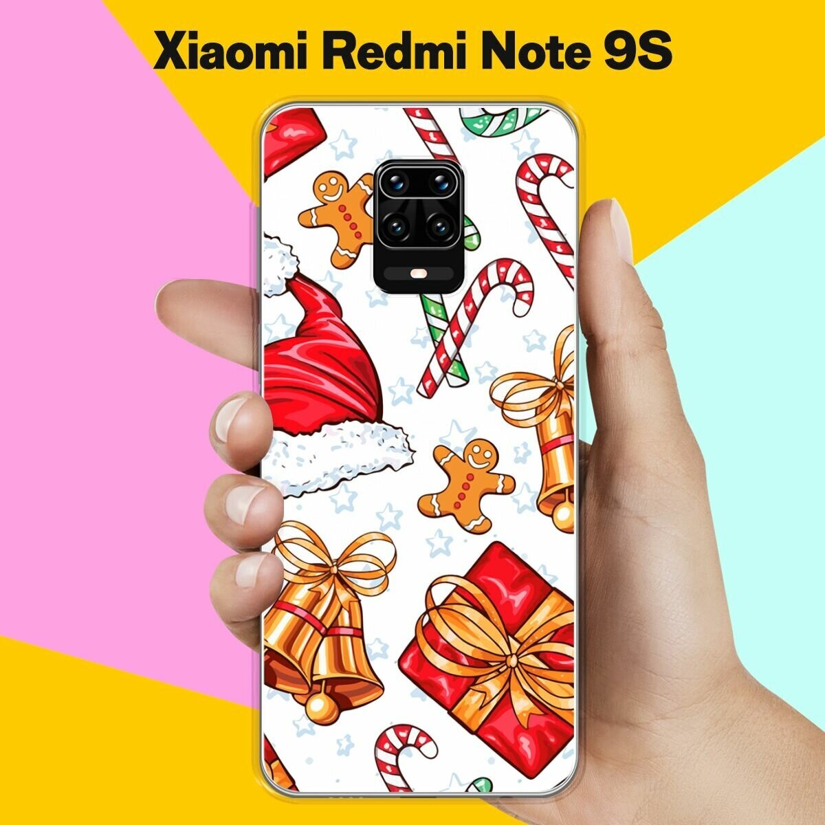 Силиконовый чехол на Xiaomi Redmi Note 9S Узор новогодний / для Сяоми Редми Ноут 9С