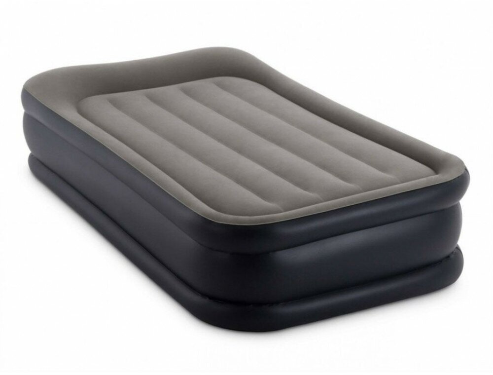 Односпальная надувная кровать Intex 64132 "Deluxe Pillow Rest Raised Bed" + насос (191х99х42см)