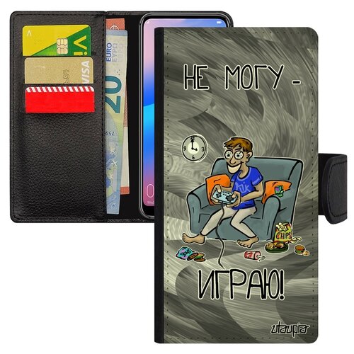 фото Чехол-книжка для мобильного galaxy a10, "не могу - играю!" геймер комикс utaupia