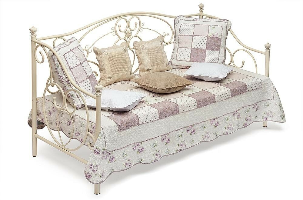 Кровать TetChair металлическая JANE 90*200 см (Day bed), Античный белый (Antique White)