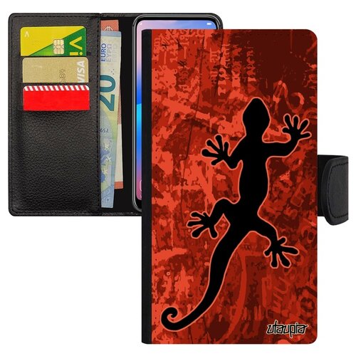 фото Чехол книжка на телефон mi 8 lite, "саламандра" василиск талисман utaupia