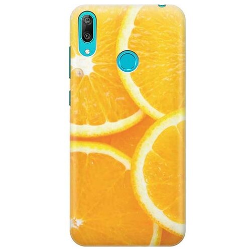 фото Ультратонкий силиконовый чехол-накладка для huawei y7 (2019) с принтом "апельсины" gosso